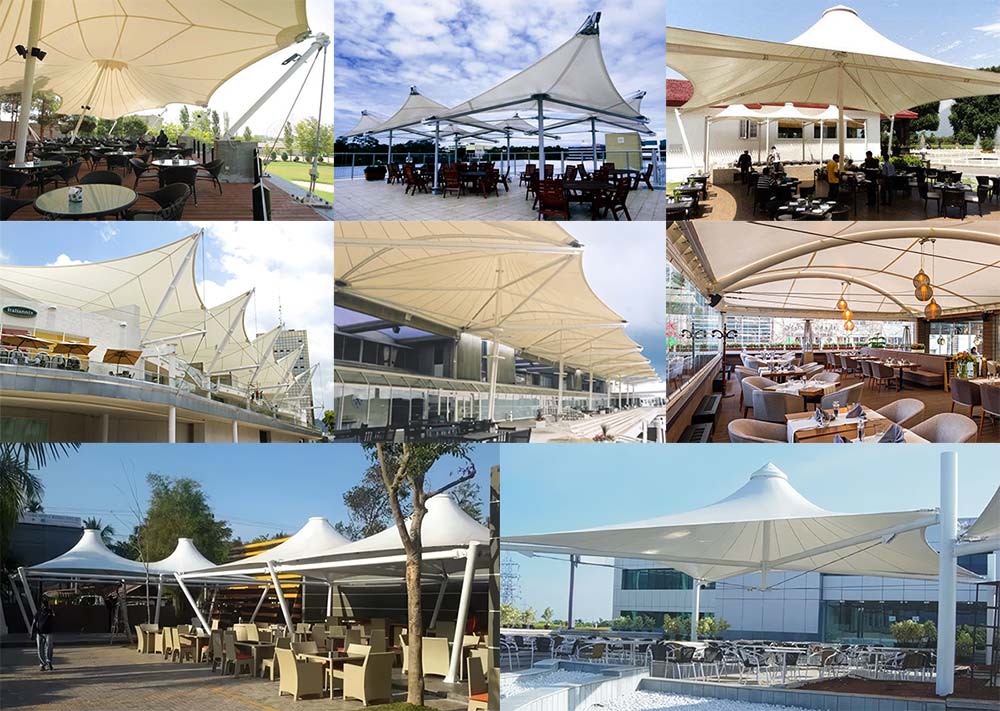 Mái bạt căng cho garden cafe – tạo “chill vibe” đúng chất ngoài trời