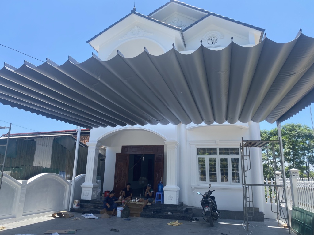 5 tiêu chí quan trọng khi lắp mái bạt xếp ngoài trời